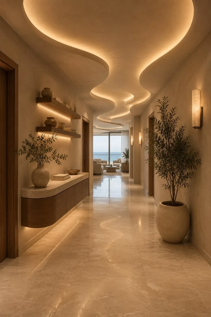 Sculptural corridor interior
