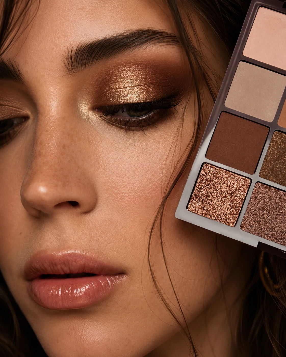 Bronze eye palette beauty macro