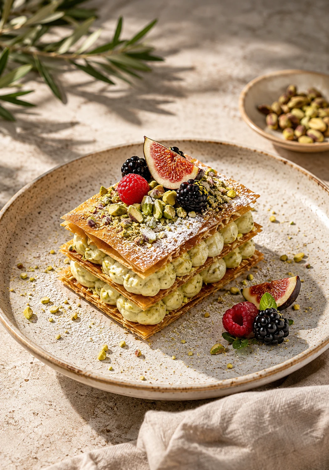 Fig pistachio pastry